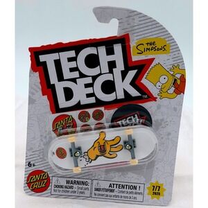 Tech Deck Santa Cruz The Simpsons Bart Screaming Hand Fingerboard White 7/7 New
